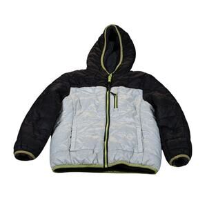 Eddie Bauer Jacket Boys Medium Hooded Full Zip Sherpa Lined Winter Coat